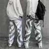 Herrbyxor koreansk bomullsbindning av m￤n mode retro casual m￤n streetwear vilda l￶sa hip-hop raka byxor mens m-2xl