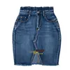 Röcke Sommer Frauen Denim Retro Gewaschen Unregelmäßigen Rock Weibliche Hohe Taille Elastische Bodycon Hüfte