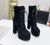 8156450 Boots Chery Lace-Up Platform Booties Boot High Heel Ankle Shoes For Women Size 35-41 Fendave