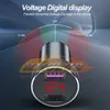 36W Metal Dual QC 3.0 Цифровой светодиодный дисплей Dual USB -автомобильный зарядное устройство для мобильного телефона Fast Press для iPhone Samsung Xiaomi Huawei Зарядка Automotive Electronics Free Ship