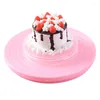 Bakningsverktyg 14 cm solid roterande tårta skivspelare dekorera elegnt rosa stativ icke-halk bas hem kök baksida verktyg