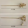 Hair Clips Sweet Flower Sticks Chinese Style Tassels Metal Pearl Rose Pins Clip Chopstick Wedding Party Headwear