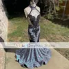 ROBE DE SOIREE FEMME Mermaid Prom Dress 2023 Halter Neck Appliques Micreiras Mulheres Vestido de festa noturna Long Cocktai Wear