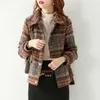 Women's Wool & Blends Autumn Winter Korean Overcoat Women Vintage Slim Fit Short Woolen Coats Female Single Breasted Turn-down Collar