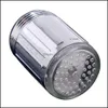 Lumières de robinet à LED Robinet à LED Lumière d'eau courante Cuisine Salle de bain Tête de buse de douche 7 Changement de couleur Capteur de température Livraison directe Dhbxo
