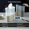 Bouteilles de stockage 2.5L Conteneurs de cuisine transparents Haricots Grain Conteneur de tri de céréales Boîte de riz Organisateur scellé