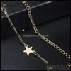 Anklets High Quality Fashion Pentagram Double-Layered Anklet Bracelet Designer Jewelry Women Drop Delivery 2021 Mjfashion Dhu Otrqd