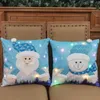 Stoelbedekkingen Merry Christmas Led Light Gloeiende Santa Pillowcase gewatteerde bank voor 3 kussenbank