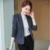 Abiti da donna alla giacca da donna moda da un bottone a strisce sottili ol stili blazer invernali autunnali per donne lavoro da lavoro da lavoro in blazer