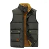 Men's Vests Winter Men Vest Fleece Thick Warm Waistcoat Outerwear Casual Thermal Soft Windbreaker Sleeveless Jackets Clothing