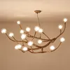 Moderne Baum Zweig Glas Blase Anhänger Lampen LED Kronleuchter Beleuchtung Retro Decke Kronleuchter Vintage Hause Suspension Licht