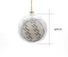 Boules de Noël en plastique de 8 cm DIY Sublimation Blank Glitter Bauble Ornement d'arbre de Noël à l'intérieur Tinsel Clear PC Ball Party Decor Thermique Transfert de chaleur Jouet SN4237