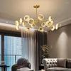 Lampes suspendues S Nordic Light Luxe Cuivre Lustre En Cristal Creative Personnalité Salon Lampe Villa Chambre Moderne