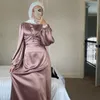 Ethnic Clothing Ramadan Eid Mubarek Abaya Dubai Turkey Satin Hijab Muslim Evening Party Dress African Islam Wrap Dresses For Women