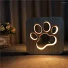 Night Lights LED Light Creative Wooden Cross Lamp DC5V USB Powered Warm White Desk Table For Home Kids Bedroom Living Room