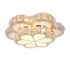 Ljuskronor Fashion Flowers LED-lampor Pendant Lamp Gold K9 Crystal Chandelier Högeffekt Luster Light Z35