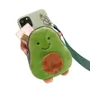 Cross-body Cell Phone Cases Bag Avocado Coin Wallet Cover Girl's Creative Smash Proof Mobile Phone Case For Iphone15 14 Pro max 13 12 plus Green Cartoons Purse With Strap