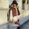 여성용 조끼 패션 소매 소매 소매 재킷 짧은 스타일 가을 겨울 숙녀 면화 패딩 지퍼 여성용