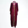 Etnische kledingjurk2022 Moslim mode Velvet Abayas dames Dubai Hooded Kaftan -jurk Outfits Afrikaanse plus size Boubou Wedding Party Long