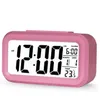 Sveglia muta in plastica LCD Smart Clock Temperatura Carino fotosensibile da comodino Sveglia digitale Snooze Luce notturna Calendario SN31