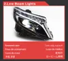 Benz Vito W447 LED 주간 달리기 조명 안개 전면 조명 동적 스 트리머 회전 신호 눈 프로젝터 렌즈를위한 헤드 램프 자동차 헤드 라이트 조립