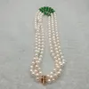 WEIXINGHERA Pearl Necklace & Earring Set – AAAA Ivory Cultured Pearls With 14K Gold Rim & Sterling Silver Clasp