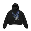 Woman Hoodies Y2K Harajuku Spider Butterfly printed letters Pullover Sweatshirts Large size man Hoodie cardigan Sport Letter Sweatshirt Casual Clothing