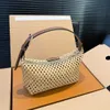 Brand Designer Summer Woven Shoulder Bag for Women Straw Shoulder Purse handbag with Leather Strap and Zipper Closure Yuki052