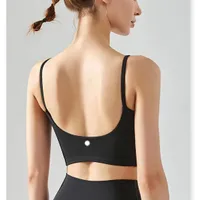 T-back Neck Halter Bra Shockproof Sports Underwear with Chest Pad Yoga Gym  Vest Wireless Push Up Bras Quick Dry Gym Inner Wear