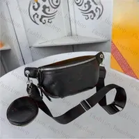 エンボス加工された花のウエストバッグ：2ピースのレザークロス