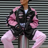Women's Cotton Trench Baseball Jacket, Asymmetric Length, Full