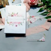 10pcs Custom UV Printing Butterfly Acrylic Cards Wedding