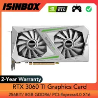 ISINBOX RTX 3060 TI Tarjeta gráfica 8GB 256bit GDDR6 Tarjeta de video de juego para NVIDIA GEFORCE RTX 3060TI PCI-E4.0 X16 3 DP HD PC GPU