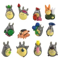 12st. Set min granne Totoro Figure Gifts Doll Harts Miniature Figurer Toys PVC Plectic Japanese Cute Anime234s