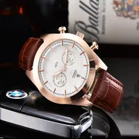 All Dials Working Men Automatic high quality Watch Stopwatch Leather Mens Quartz Orologio di Lusso Wristwatch319C