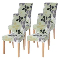 Chair Covers 4 6pcs Printing Stretch Cover Big Elastic Seat Restaurant Banquet El Painting Slipcovers Home Decoration