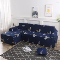 Chair Covers Blue Corner Sofa Slipcovers For Living Room Multi-size Home Deocration Cover A Feather Pattern Couch