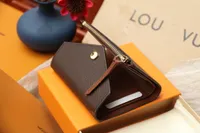 Mujeres billetera corta mujer bolso bolso cosmético descuento boba de tarjetas de caja original