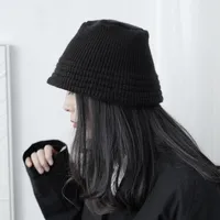 Berets Johnature Japanese Dark Thicken Woolen Yarn All Match Women Hats 2023 Autumn Winter Casual Bucket 5 Colors