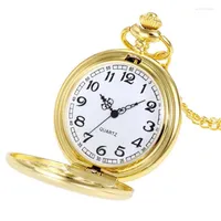 Relógios de bolso relógio Colar da corrente feminina Colar Crown Crown Unissex Fashion Bronze Relogio Masculino Feminino Luxury 2023