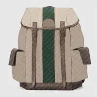 Top 598140 Ophidia Orta Backpack Tasarımcı Erkek Seyahat Duffle Tuval Bagaj Dizüstü Tag Kılıf Kapak Yürüyüş Paketi Sırıltısı
