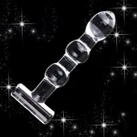 ORISS Circular Coarse Crystal Glass Dildo Sex Toys Anal Butt Plug For Female Masturbation Glass Anal Beads Plug Sex Products Y18102305303a