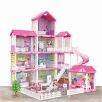 2021 New Toy Girl Girl Seri Bar Bie Toys Dream Dream House Legely Block Block DIY Toys para Child303A