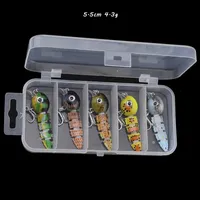5.5 cm 4.3 g multisektion Hook Hard Baits Lures 8# Blood Slot Hooks 5 F￤rger Mixed Plastic Fishing Gear 5 Pieces / Box B-5