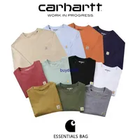 Men&#039;s t Shirt Fashion Designer Brand Carhart Classic Small Pocket Long Sleeve Women&#039;s Loose Crew Neck Couple Versatile Backing