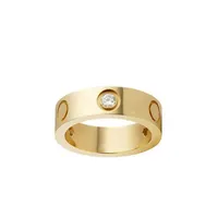 Pierścienie miłosne Designer Pierścień para biżuterii Titanium Steel with Diamonds Casual Fashion Street Classic Gold Silver Rose Op197a