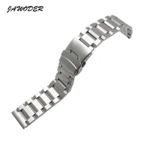Jawoder Watch Band 18 20 2224mm Men Pure Solid Solid Stainless Steels Steel Brushed Watch Strap Deplyquiment Buckle Bracelets3302