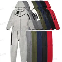 Tasarımcı Mens Tech Fleeces Suit Ceketler ve Pantolon Joggers Erkek Trailsits Boyut M-2xl Preslenmiş Kauçuk Fermuar Pamuk Renk Engelleme Sıradan Kargo Pantolon Tech Polar Setleri