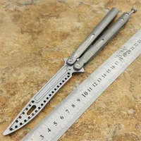 Tyon 3 ball-bearing D2 blade Titanium butterfly trainer training knife not sharp Crafts Martial arts Collection knvies xmas gift250R