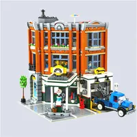 15042 Corner Garage Block City Street View 2876 st Creator Building Blocks Brick Children Toys Christmas Gifts Compatible 102643018